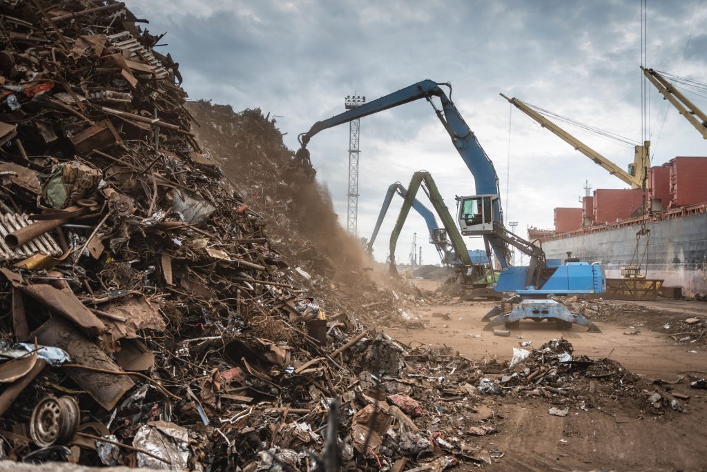 Scrap metal transshipment port.